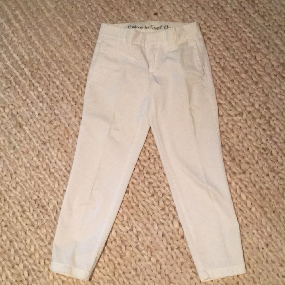 Women's J Crew Broken-In White Chino Pants; Sz 00
